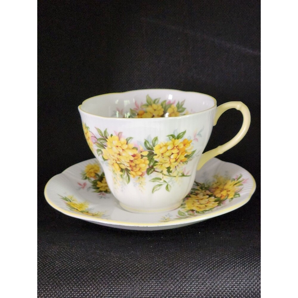 Royal Albert Fine English Bone China Blossom Time Series-Laburum Cup and Saucer